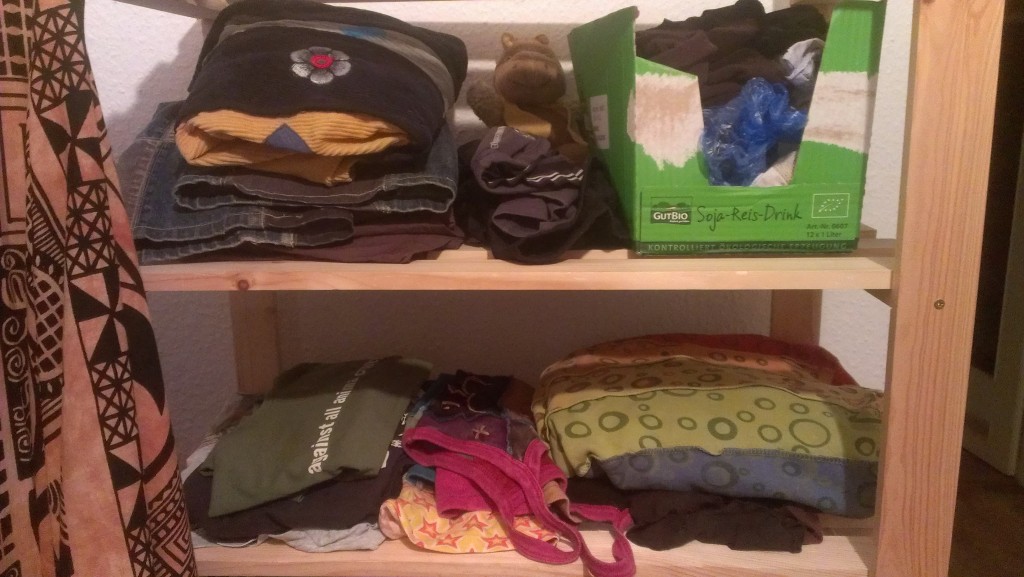 Mein "Kleiderschrank", zwei Holzregalböden